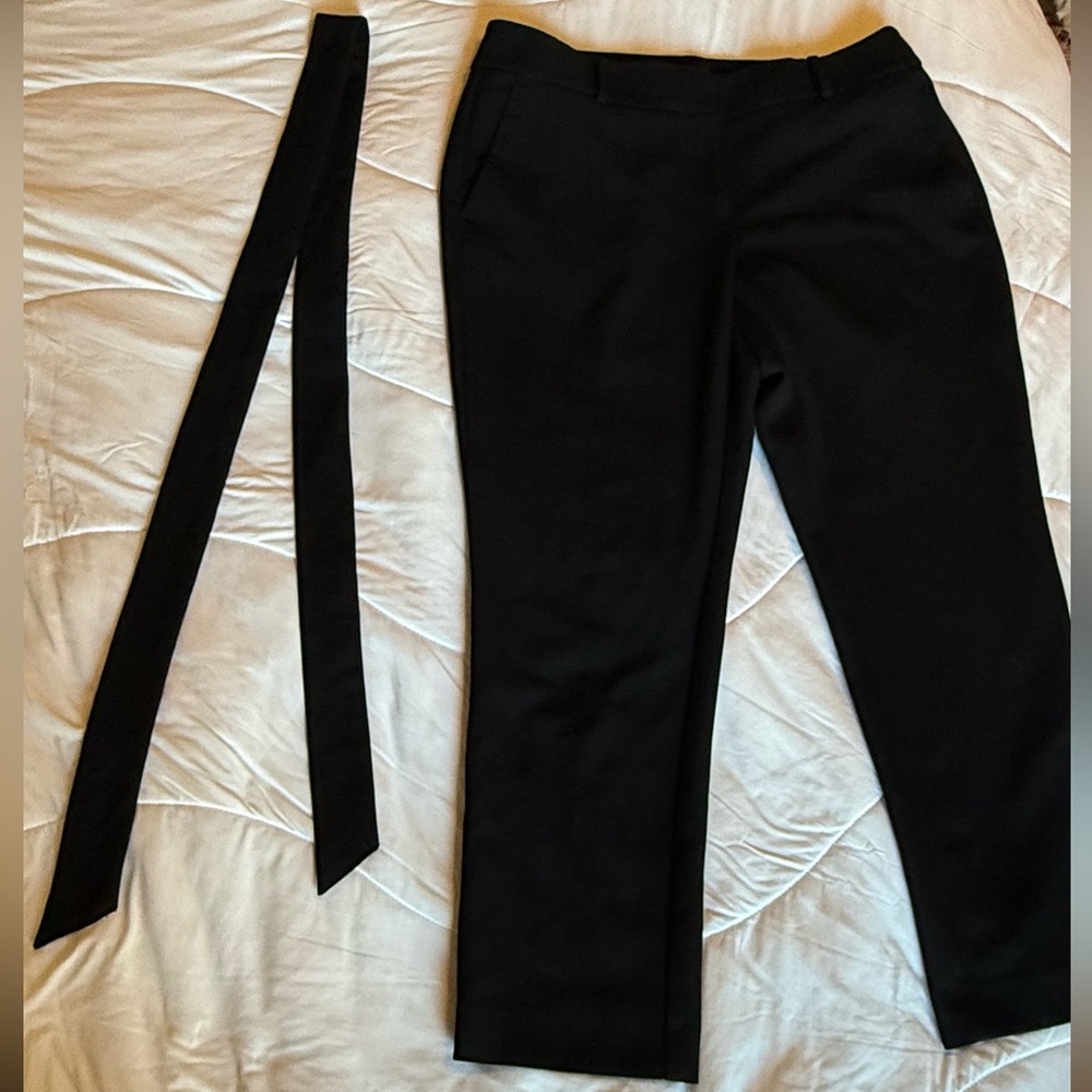 Black LOFT Ankle Slacks with Belt